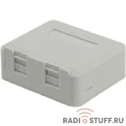 Розетка  внешняя RJ-45 6 cat., 2портa, 5bites