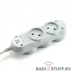 PowerCube Удлинитель бытовой (PC-Y-5-32-1,5) 16А, 1.5м, 3 роз.с/з+2 роз.б/з,3500Вт, 1,00 мм2    