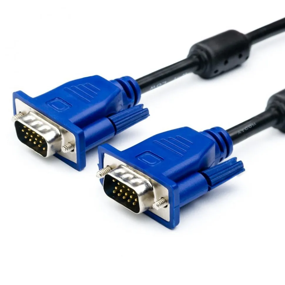 Кабель VGA 30 m (2 феррита, черно-синий, в пакете)