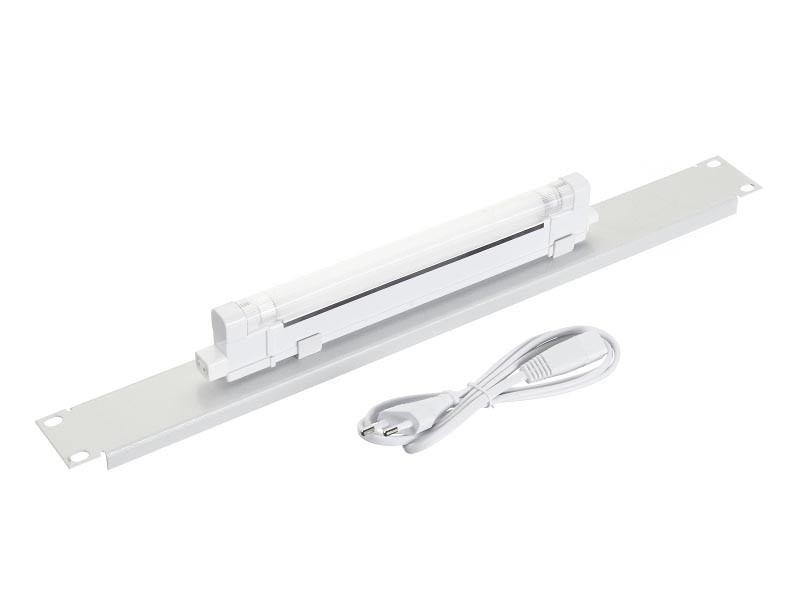 Лампа подсветки в шкаф 19", 1U, 6W, кабель 1,2 метра, серая