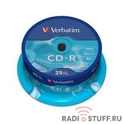 Verbatim  Диски CD-R  25 шт. 52-x 700Mb, Cake Box (43432)