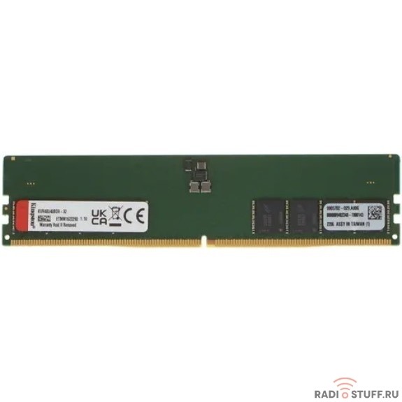 Kingston DRAM 32GB 4800MT/s DDR5 Non-ECC CL40 DIMM 2Rx8 KVR48U40BD8-32