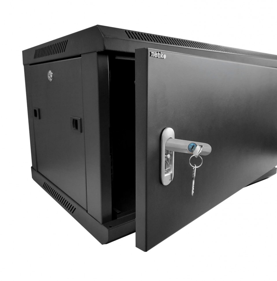 Шкаф настенный 9U серия WMA (Wall Maestro) (600х600х500), передняя дверь металл, разборный, черный  Netko  "А"