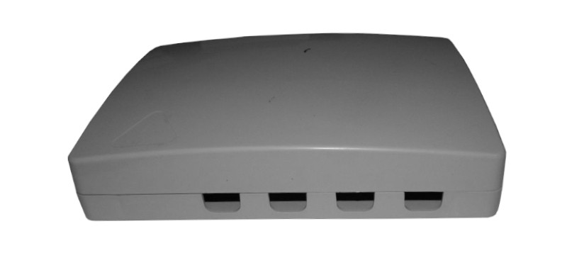 Коробка оптическая настенная 4 порта FC/SC/UPC Simplex, гильзы и крепеж КДЗС, пластиковая