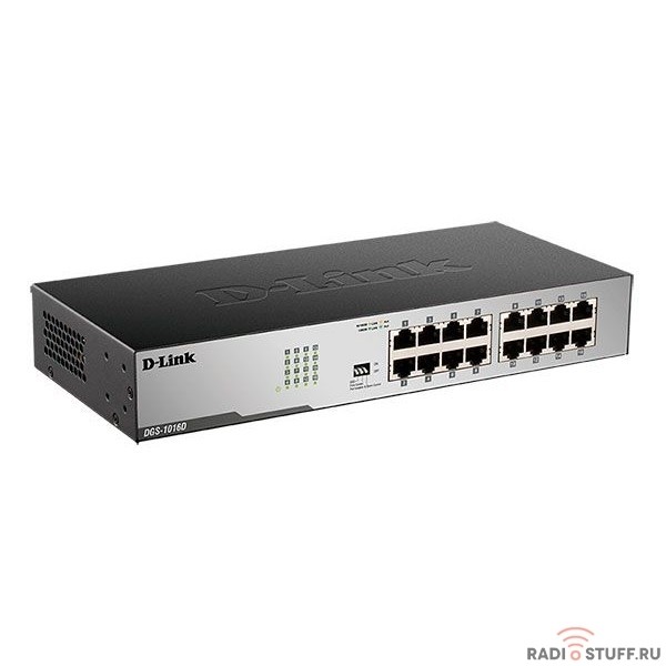 D-Link DGS-1016D/I2A Неуправляемый коммутатор с 16 портами 10/100/1000Base-T
