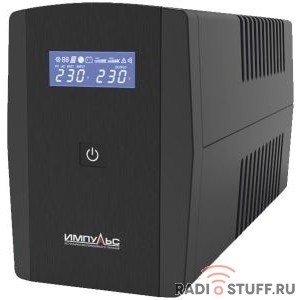 Импульс ИБП Юниор Смарт 1200 LCD,черный {1200/720 ВА/Вт, LCD, USB, RJ11/RJ45, SCHUKOx4} {JS12223}