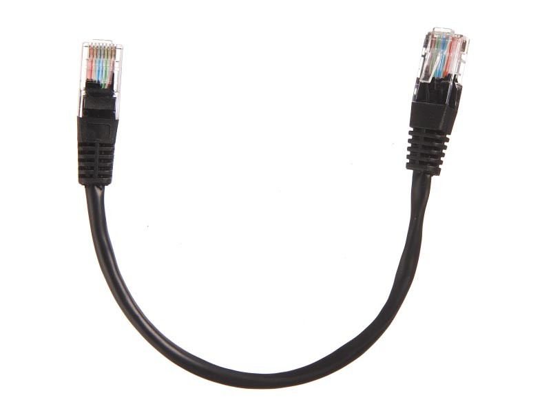 Патч-корд Technolink UTP4 cat 5e, 0,25м, ВС, LSZH, черный, литой коннектор