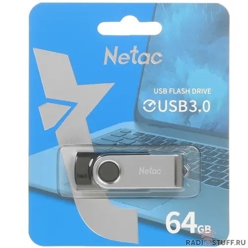 Netac USB Drive 64GB U505 USB3.0, ABS+Metal housing [NT03U505N-064G-30BK]