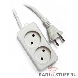 Gembird Удлинитель Гарнизон EL-NL2-W-2, 2 розетки, допустимый ток 10А, длина 2м.